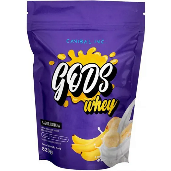 GODS WHEY 100% CANIBAL REFIL 900G SABOR BANANA