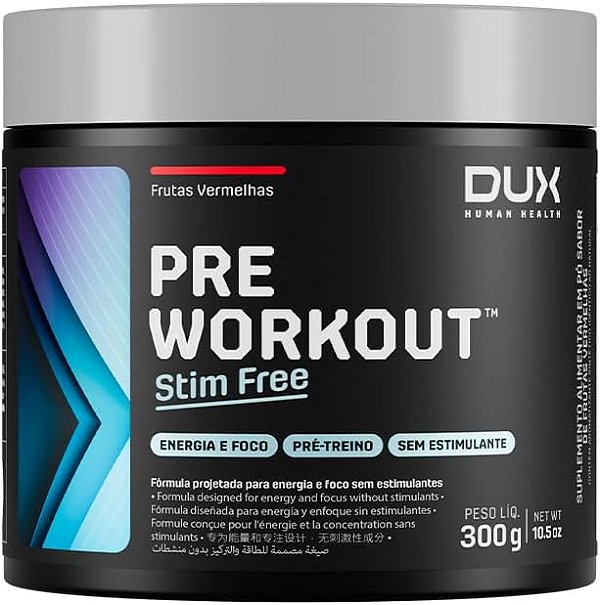 PRE WORKOUT DUX STIM FREE 300G SABOR FRUTAS VERMELHAS
