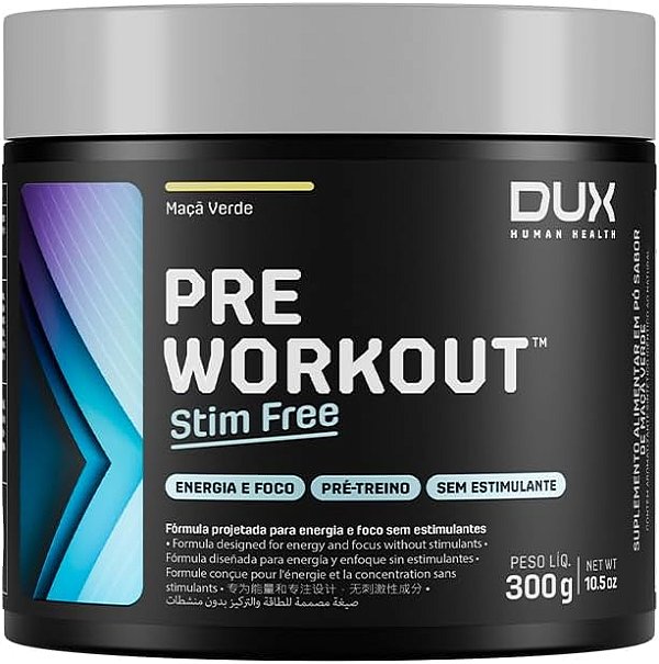 PRE WORKOUT DUX STIM FREE 300G SABOR MACA VERDE