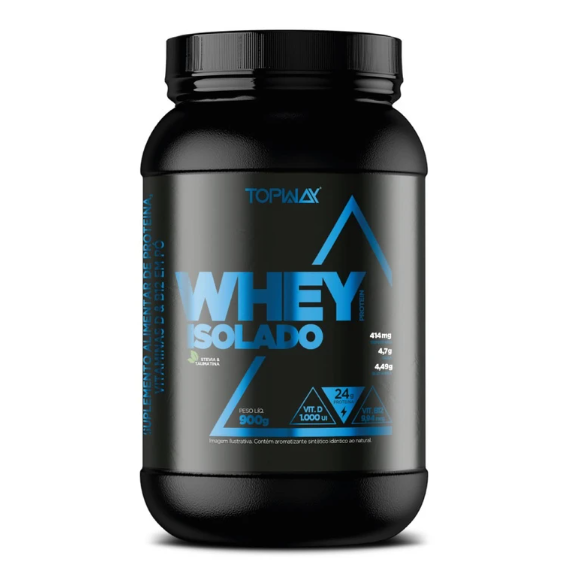 WHEY ISOLADO TOPWAY POTE 900G SABOR MORANGO