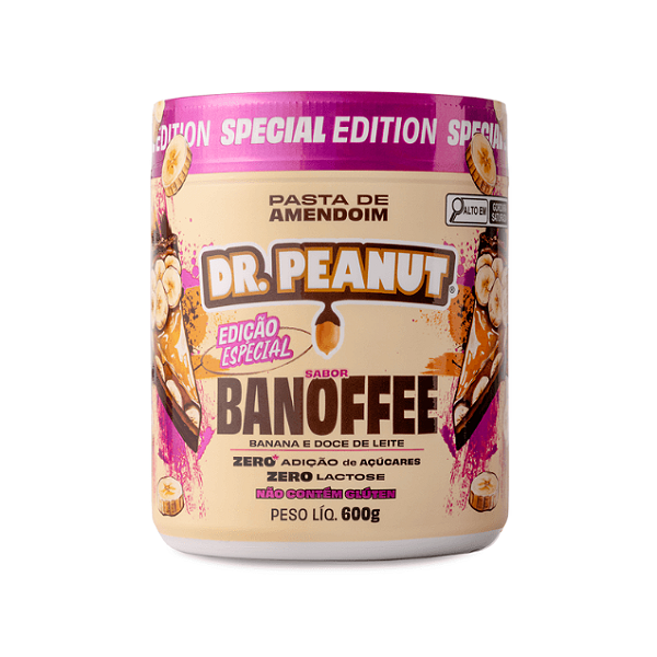 PASTA DE AMENDOIM DR.PEANUT 600G SABOR BANOFFEE