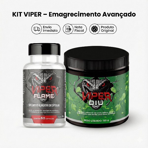 1 KIT VIPER DIU + FLAME – Efeito Seco no Foco 🔥 | Redução de Celulite, Inchaço e Gordura Localizada