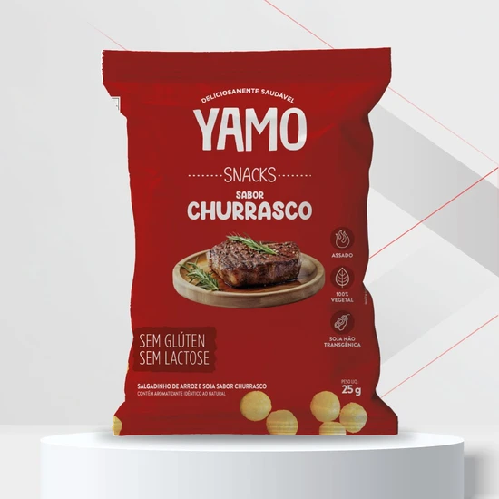 SNACK YAMO SALGADINHO SAUDAVEL 25G SABOR CHURRASCO