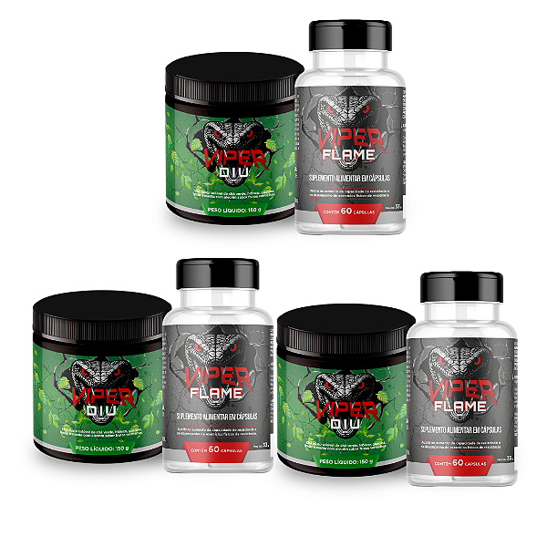 3 KIT VIPER DIU + FLAME – Efeito Seco no Foco 🔥 | Redução de Celulite, Inchaço e Gordura Localizada