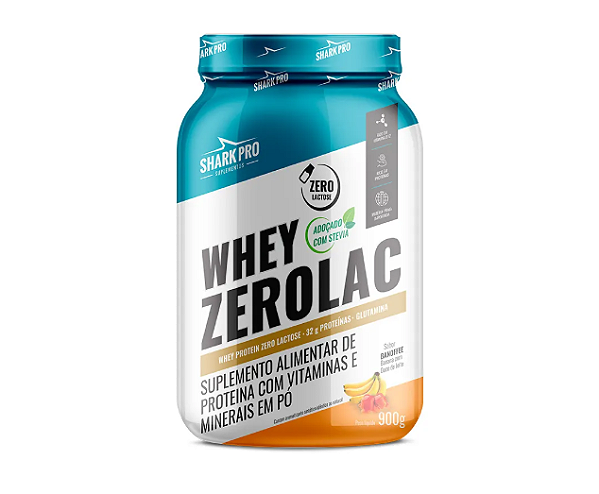 WHEY ZERO LACTOSE SHARK PRO POTE 900G SABOR BANOFFEE