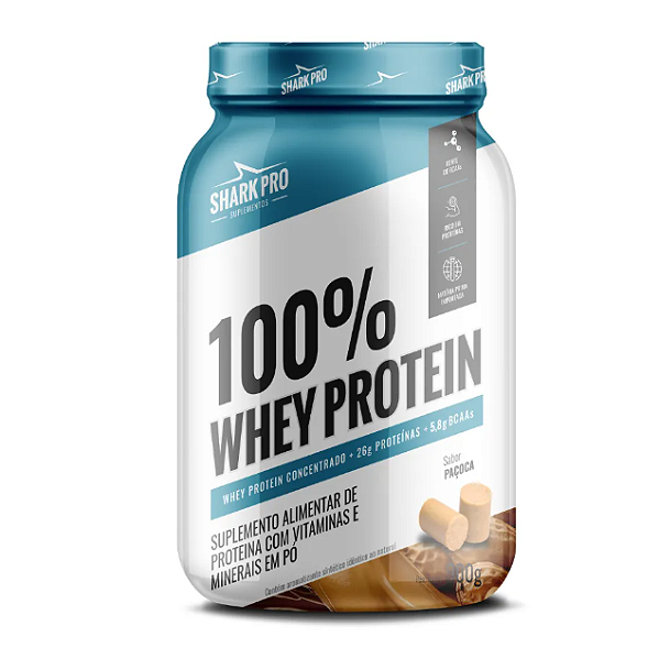 100% WHEY PROTEIN SHARK PRO POTE 900G SABOR PACOCA