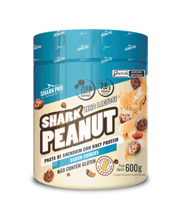 Pasta de Amendoim Gourmet com Whey Shark Peanut 600g – (Zero Lactose)