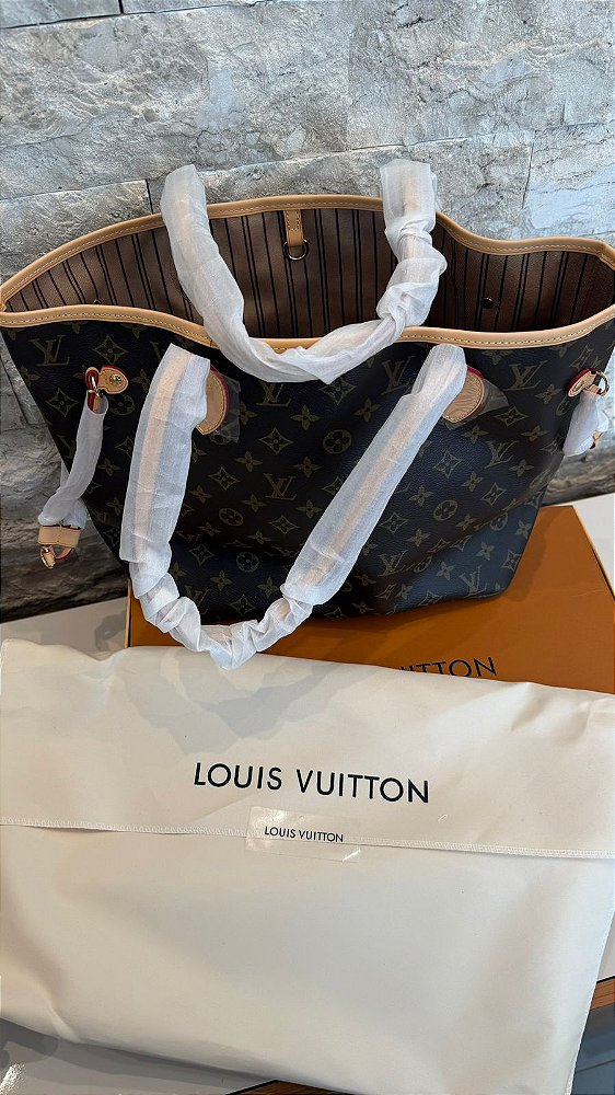 Bolsa Tote LV Neverfull MM Monograma + Caixa