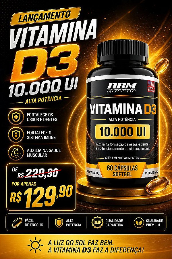 VITAMINA D3 10,000 IU RBM POWER
