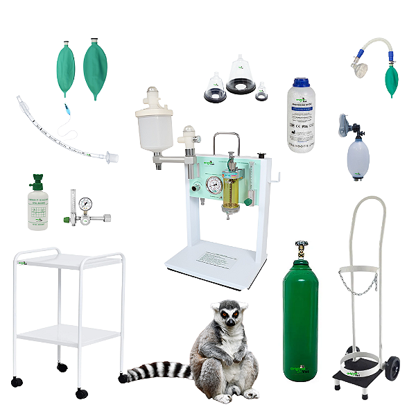 Kit de anestesia Hipnos (c/ ventilação manual) com cilindro de 07L - Completo