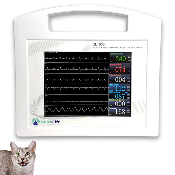 Monitor Veterinário Multiparamétrico - DL1000 Touch Screen