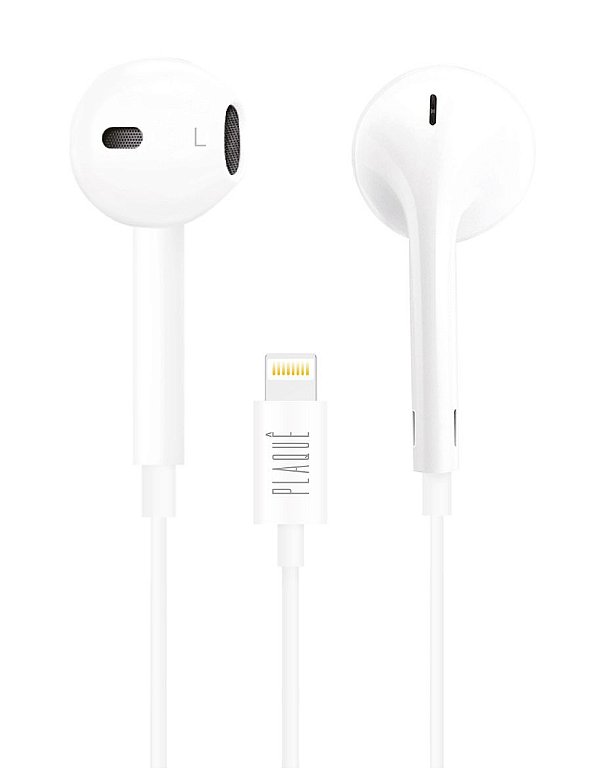 Fone de Ouvido Plaquê Para Iphone - Entrada Lightning