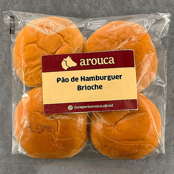 Pão Brioche Arouca para Hamburguer 4 unidades