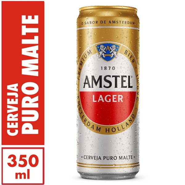 Cerveja Amstel lata com 350 ml