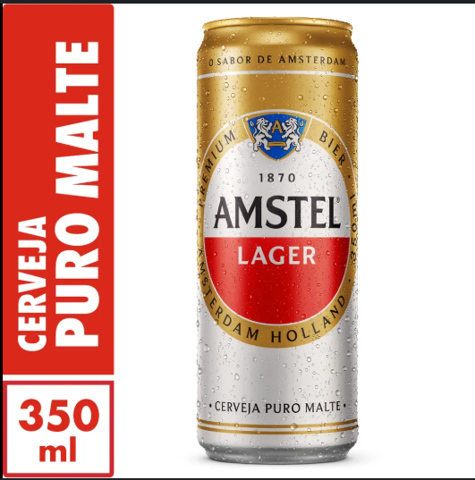Cerveja Amstel lata com 350 ml