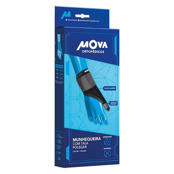 Munhequeira Neoprene Tala Polegar Mova Bilateral