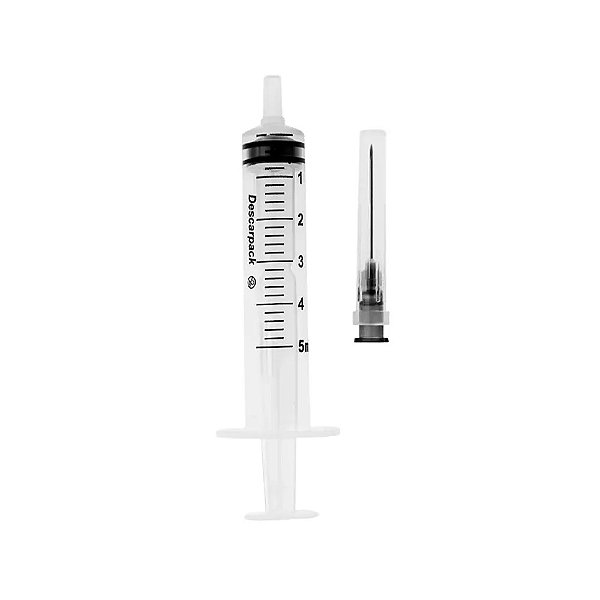 Seringa 5ml Luer Slip com Agulha 25x7 Descarpack dp