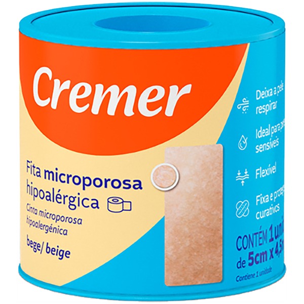 Fita Microporosa Bege Cremer 5cm x 4,5m