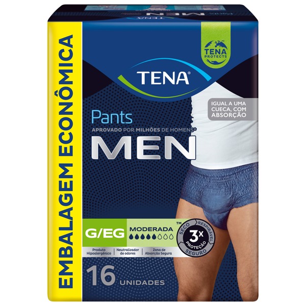 Roupa Íntima Tena MEN G/EG com 16 Unidades - Tena
