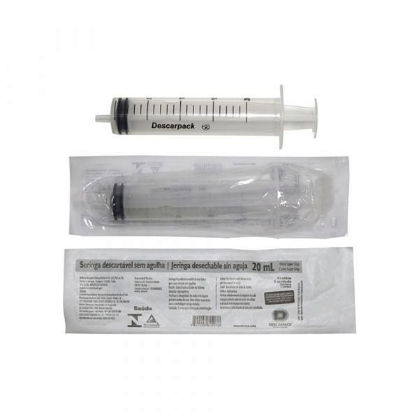 Seringa 20ml Luer Slip S/ Agulha Descarpack dp