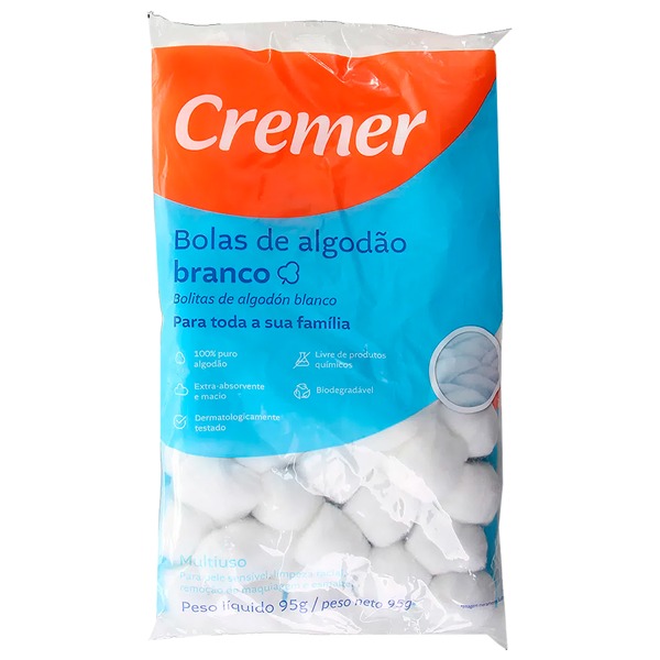 Bolas de Algodão Branco 95G - Cremer