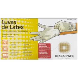 Luva Procedimentos Latex CX/100 M - Descarpack