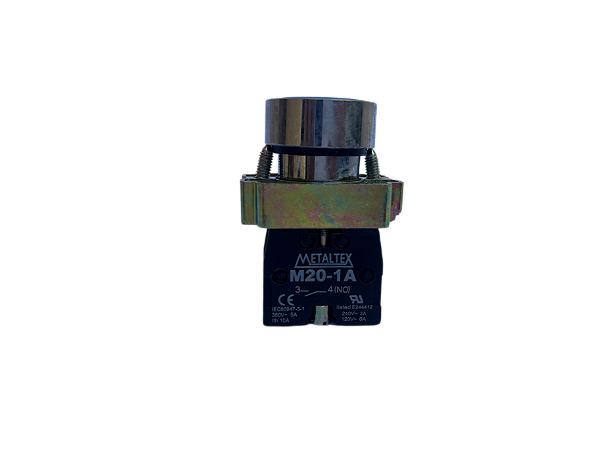 7 pçs Pulsador faceado azul 1NA 22mm M20AFR-BL-1A Metaltex