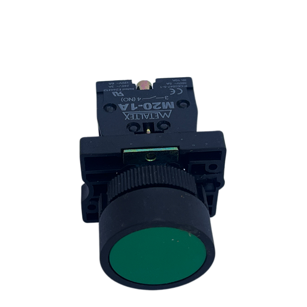 3 pçs Pulsador verde 1NA 22mm P20BFR-G-1A Metaltex