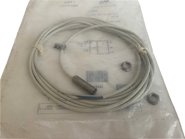 Sensor barreira emissor M8 cabo 2M 2 fios 5Vcc RW 80mm H8E/1 Micro Detectors