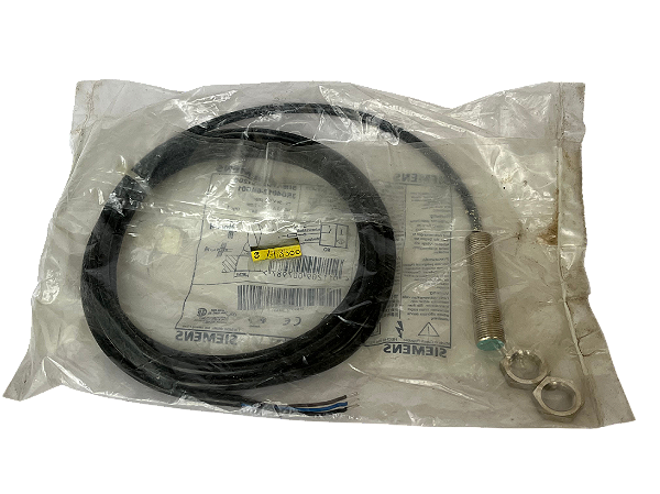 Sensor indutivo 2mm M12 faceado 10 a 34Vcc PNP NA Cabo 2m 3 fios corpo metálico 3RG40120AG01 Siemens