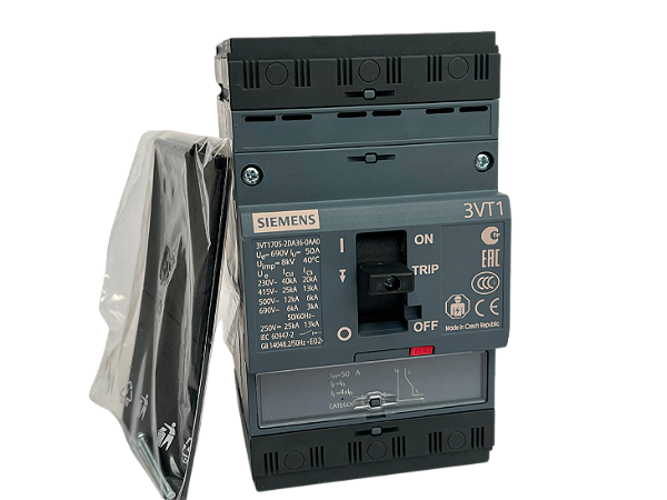 Disjuntor tripolar caixa moldada 50A 3VT1705-2DA36-0AA0 Siemens
