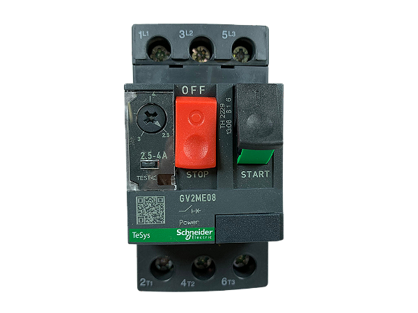 Disjuntor motor termomagnetico Tesys Deca 2.5-4A botao de impulsao GV2ME08 Schneider