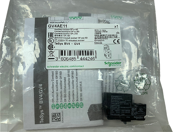 Contato auxiliar TeSys GV4 690 VCA 1 NA/NF GV4AE11 Schneider Electric