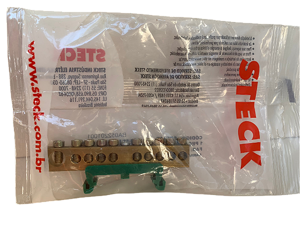 6 pçs Barramento terra 10 terminais SBT10T Steck