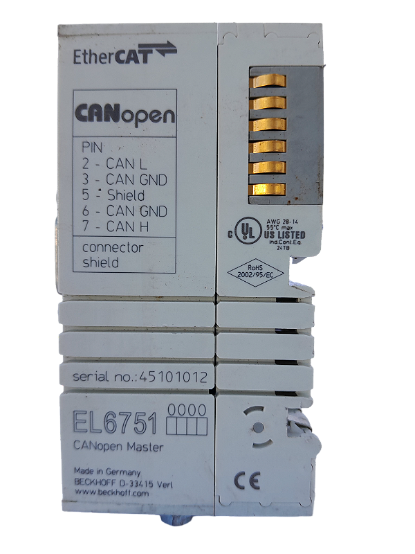 Terminal EtherCAT interface de comunicação de 1 canal CANopen mestre/escravo mestre EL6751 Beckhoff