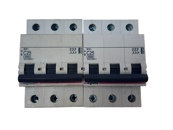 2 pçs Disjuntor tripolar 25A 4,5KA 402264 RX3 Legrand