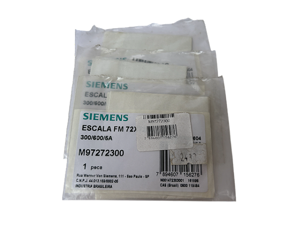 Kit 3 pçs - Escala para amperímetro 72X72 300A M97272300 Siemens