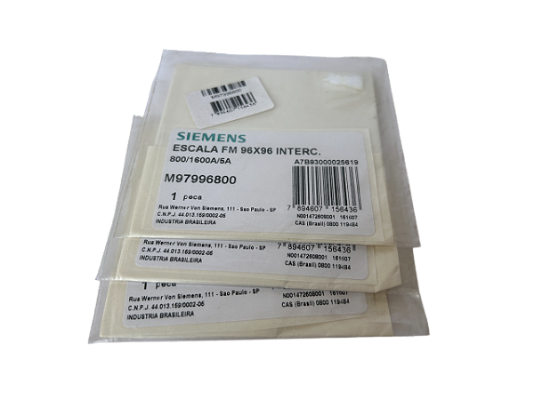 Kit 3 pçs - Escala para amperímetro 96X96 800A M97996800