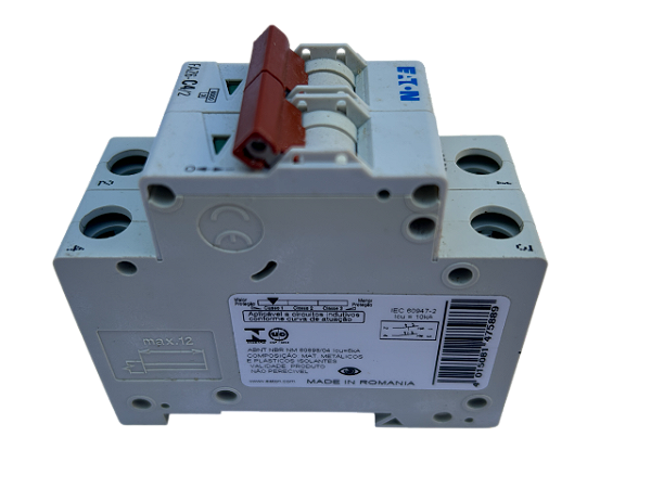 Disjuntor bipolar 4A curva C 6kA FAZ6-C4/2-SA 150783 Eaton