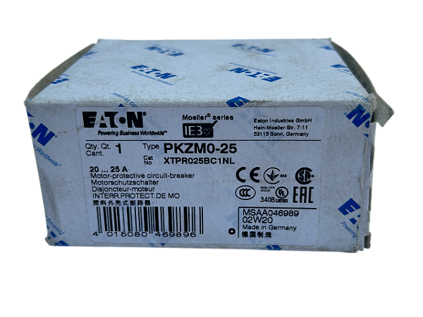 Disjuntor motor 20-25A PKZM0-25 XTPR025BC1NL Eaton