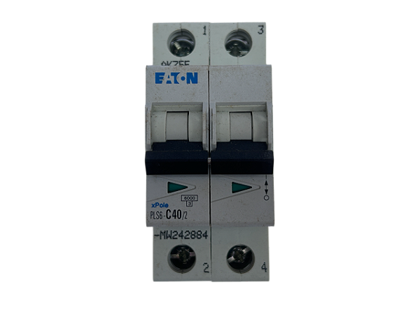 Disjuntor bipolar 40A curva C 6kA PLS6-C40/2-MW 242884 Eaton