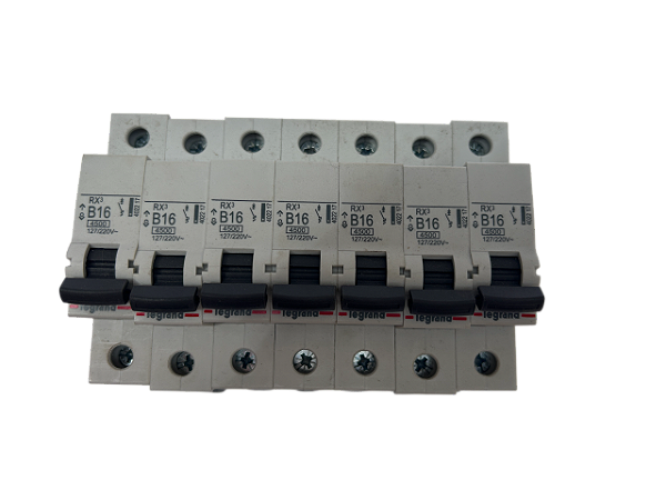 Conj. 7pçs -Disjuntor monopolar 16A curva B 4,5kA RX3 402217