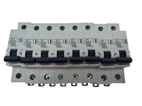 Conj. 8pçs -Disjuntor monopolar 20A curva B 4,5kA RX3 402218