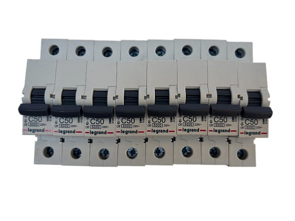 Conj. 8pçs - Disjuntor monopolar 50A curva C 6kA RX3 419463