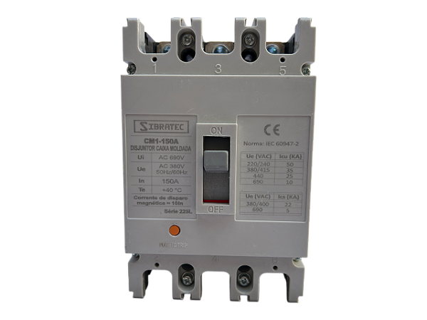 Disjuntor caixa moldada 150A 35kA CM1-225L Sibratec