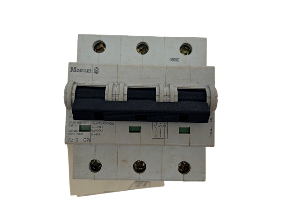 Disjuntor tripolar 20A curva C 25kA AZ-3-C20 Moeller