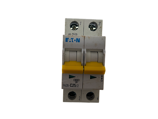 Disjuntor bipolar 25A curva C 6kA FAZ6-C25/2-SA 150789 Eaton