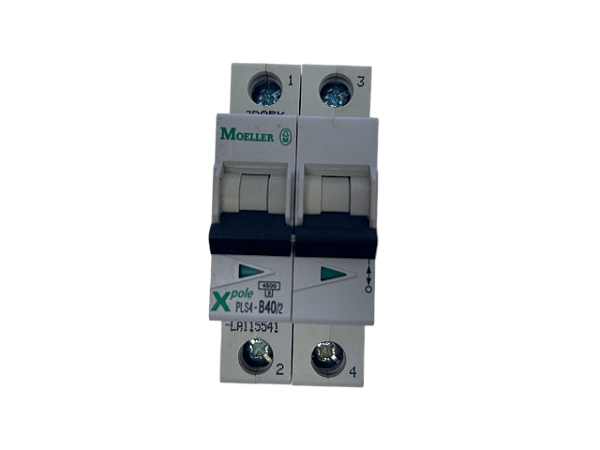 Disjuntor bipolar 40A curva B 4,5kA PLS4-B40/2-LA 115541 Moeller