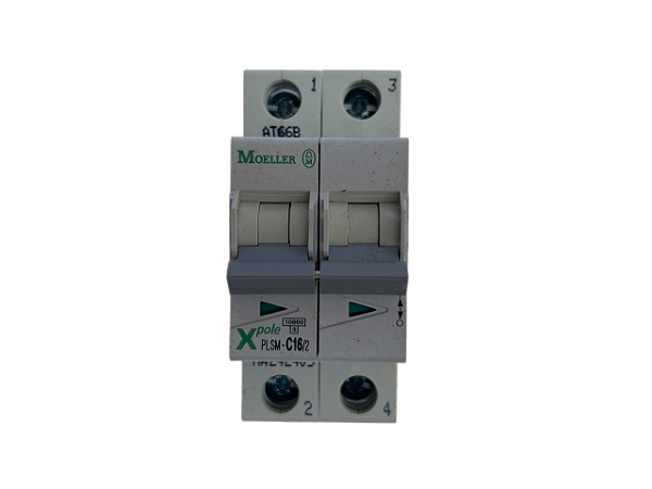 Disjuntor bipolar 16A curva C 10kA PLSM-C16/2-MW 242405 Moeller