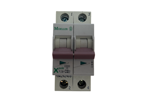 Disjuntor bipolar 32A curva C 10kA PLSM-C32/2-MW 242408 Moeller